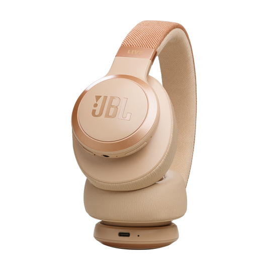 JBL Live 770NC - Sandstone - Wireless Over-Ear Headphones with True Adaptive Noise Cancelling - Detailshot 2 image number null